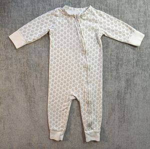 Pink Chicken | Organic Cotton Romper in Grey Fern | 6-12M